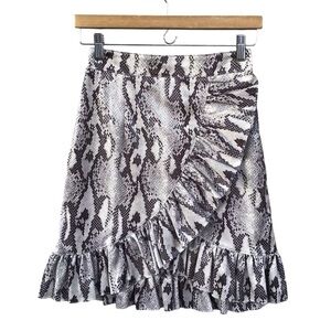 MSGM Milano Ruffle Snakeskin Mini Skirt NEW